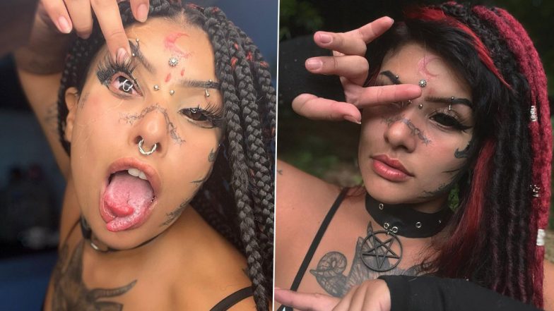 Mother going blind after tattooing her eyeballs blue and purple to copy an  influencer