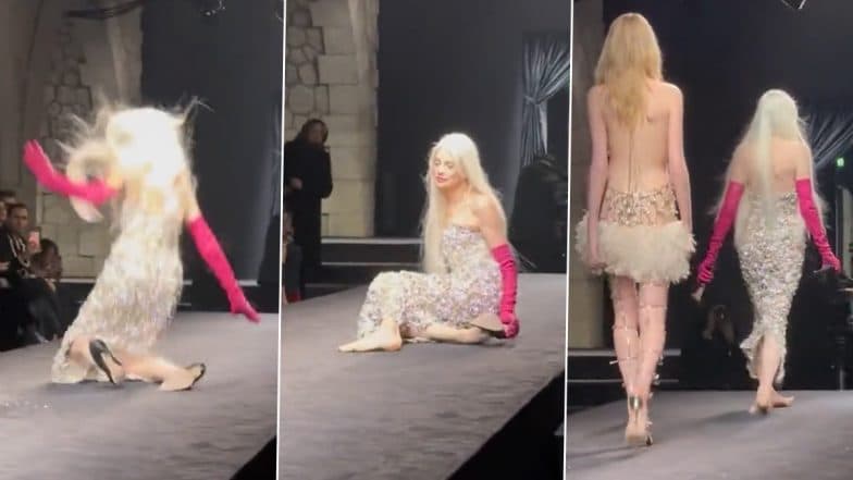 US Supermodel Kristen McMenamy Falls Down After Struggling to Walk on Valentino Runway in Viral Video; Netizens Criticize The Italian Luxury Fashion House