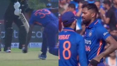 Hardik Pandya Catch Video: Watch Indian All-Rounder Take a Stunning Return Catch Against New Zealand in 2nd ODI