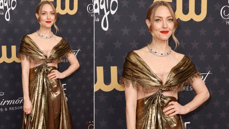 Amanda Seyfried Suffers Wardrobe Malfunction at Critics Choice Awards 2023, Reveals Her Dress Is 'Ripping' (Watch Video)