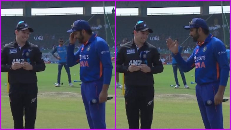 Bizarre! Rohit Sharma Forgets What to Opt for After Winning the Toss in IND vs NZ 2nd ODI 2023 (Watch Funny Video)