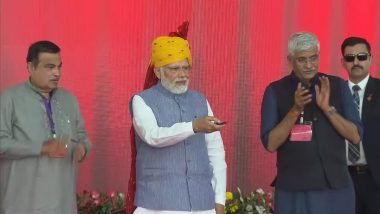 PM Narendra Modi Inaugurates 246 Km Section of Delhi-Mumbai Expressway in Rajasthan's Dausa (Watch Video)