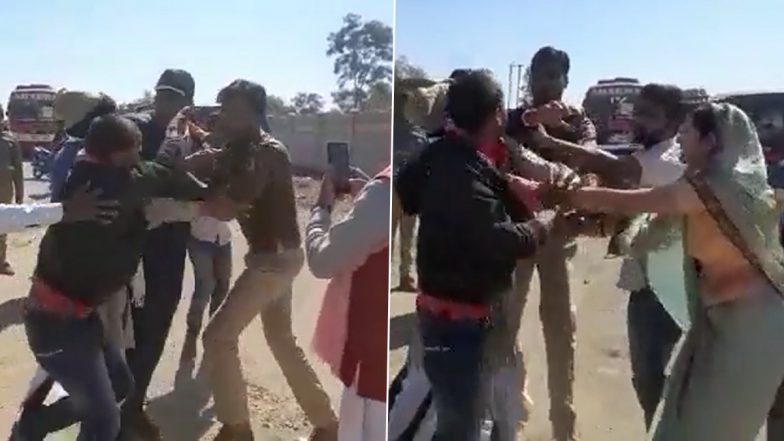 Madhya Pradesh: Cop Thrashes Man For Recording Video During Car Checking in Shahdol (Watch Video)