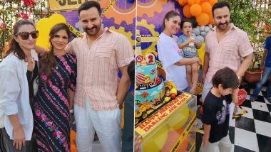 Kareena Kapoor-Saif Ali Khan’s Darling Jeh’s Birthday Bash Is All About Fun, Pool Party, Family and Two-Tier Cake (Watch Video)