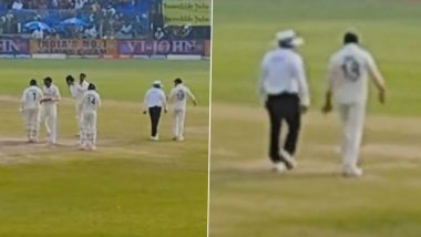 Virat Kohli Talks To Umpire Nitin Menon After Controversial Dismissal Decision on Day 2 of Second Test, Crowd Reacts (Watch Video)