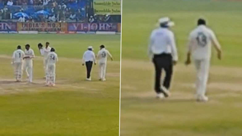 Virat Kohli Talks To Umpire Nitin Menon After Controversial Dismissal Decision on Day 2 of Second Test, Crowd Reacts (Watch Video)