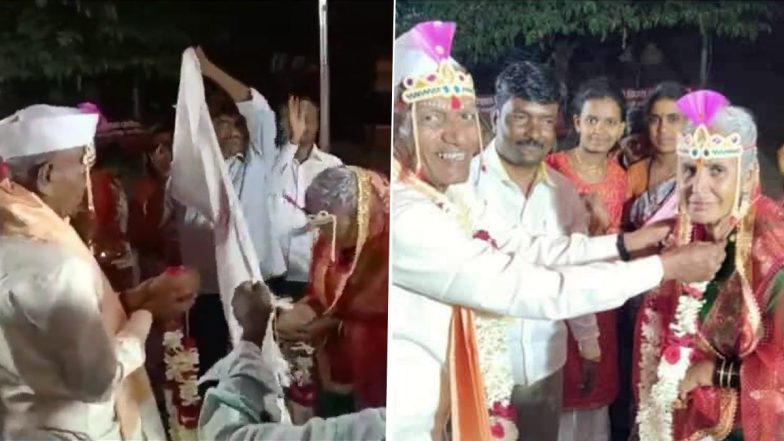 Maharashtra: Elderly Couple Fall in Love at Old Age Home, Get Married in Kolhapur (Watch Video and Pics)