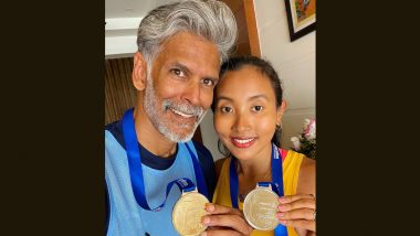 Milind Soman and Wife Ankita Konwar Celebrate 9 Years of Togetherness by Flaunting Their Medals