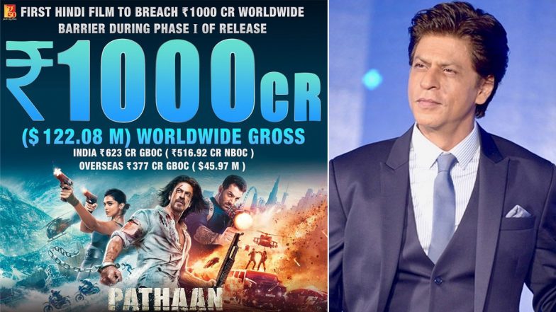 Pathaan Box Office: Shah Rukh Khan-Deepika Padukone's Film Becomes First Hindi Movie to Reach Rs 1000 Crore Worldwide Without China Release