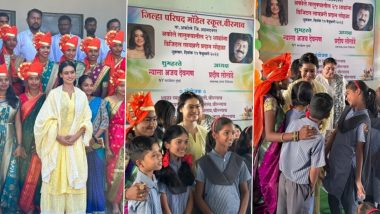 Ajay Devgn’s NY Foundations Makes In-Roads in Rural Education, Daughter Nysa Devgan Opens Digital Libraries and Interacts With Students (View Pics)