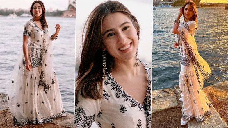 Sara Ali Khan Shines Bright in White Ethnic Wear Amid Picturesque Locales of Sydney (View Pics)