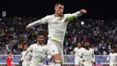 Cristiano Ronaldo Reacts After Scoring a Hat-Trick in Damac FC vs Al-Nassr, Saudi Pro League 2022/23 Match