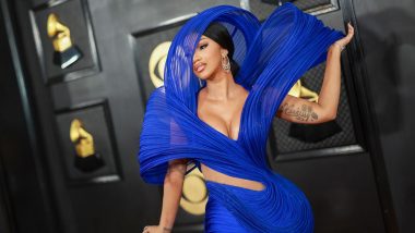 Grammys 2023: Cardi B Looks Like a Work of Art in Indian Designer Gaurav Gupta’s Electric Blue Couture! (View Pics)