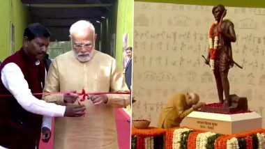 Aadi Mahotsav 2023: PM Narendra Modi Inaugurates National Tribal Festival in Delhi, Pays Floral Tributes to Birsa Munda (See Pics)