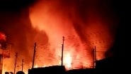 Assam Fire: Massive Blaze Erupts at Jorhat Chowk Bazaar, Over 100 Shops Gutted (Watch Video)