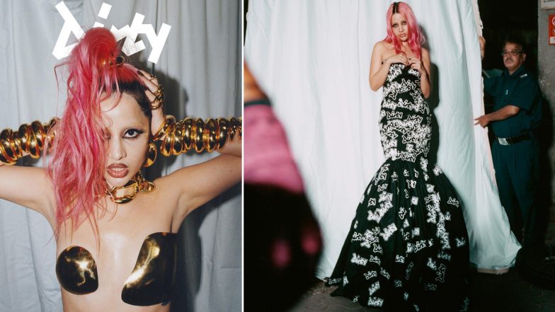 Uorfi Javed Goes Bold and 'Dirty' in a Stunning Black-White Gown With Pink Hairdo For a Magazine Shoot (View Pics)