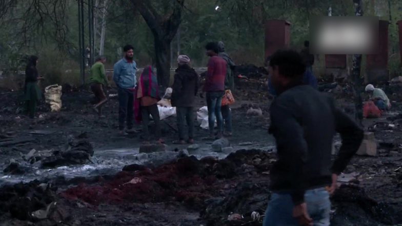 Delhi Fire: Massive Blaze Erupts in Slums of Punjabi Bagh Area, No Casualty Reported (See Pics and Video)