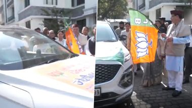 Joshimath Land Subsidence: Uttarakhand CM Pushkar Singh Dhami Flags Off Vehicles Carrying Relief Material to Affected Families (Watch Video)