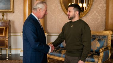 Ukraine President Volodymyr Zelenskyy Visits UK; Meets PM Rishi Sunak, King Charles III and Addresses British Parliament (See Pics and Video)