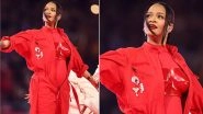 Rihanna Is Pregnant Once Again! Lift Me Up Singer Flaunts Her Baby Bump in Red Jumpsuit During Super Bowl Halftime Show (View Pic)