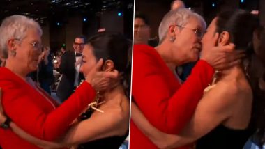 SAG Awards 2023: Jamie Lee Curtis Kisses Michelle Yeoh on Lips After Winning Award for 'Everything Everywhere All at Once' (Watch Video)
