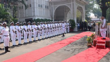 Bhagat Singh Koshyari Departs: Outgoing Maharashtra Guv Given Military Salute, To Land in Dehradun in Special Plane (Watch Video)