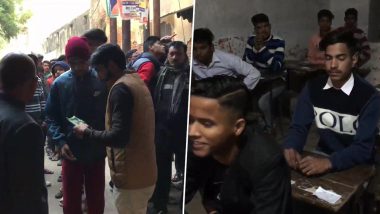 UP Board Exams 2023: Class 10, 12 Examinations Begin Across Uttar Pradesh, Students Being Frisked Before Entering Exam Hall in Kanpur (See Pics)