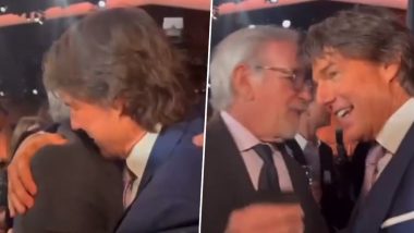 Steven Spielberg Hugs and Thanks Tom Cruise for Saving 'Hollywood's A**' With Top Gun Maverick at Oscars 2023 Nominees Luncheon (Watch Video)