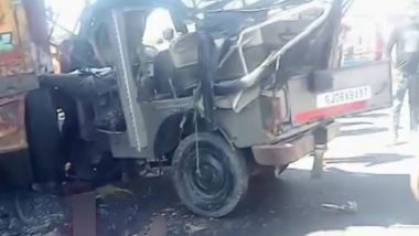 Gujarat Road Accident: Jeep Carrying 18 Persons Rams Into Standing Truck in Patan, Seven Killed; Driver Absconding