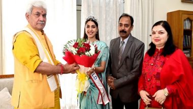 Mrs World 2022 Sargam Koushal Meets J&K Lieutenant Governor Manoj Sinha Who Congratulates Her on Her Win