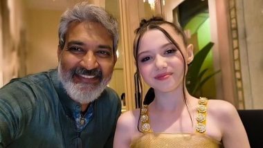 HCA 2023: SS Rajamouli Clicks Cute Selfie With 11-Year Old Violet McGraw at the Film Awards (View Pic)