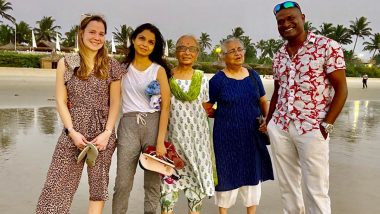 Akshata Murthy, UK First Lady and Wife of PM Rishi Sunak, Spotted Holidaying With Her Father Narayan Murthy at Benaulim Beach in Goa (See Pics and Video)