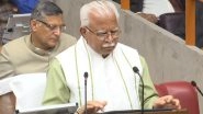 Haryana Budget 2023-24: CM Manohar Lal Presents State Budget, Says No New Taxes To Be Levied (Watch Video)