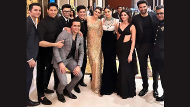 Rumoured Couple Ananya Panday and Aditya Roy Kapur Pose With Sidharth Malhotra -Kiara Advani at Their Reception (View Pic)