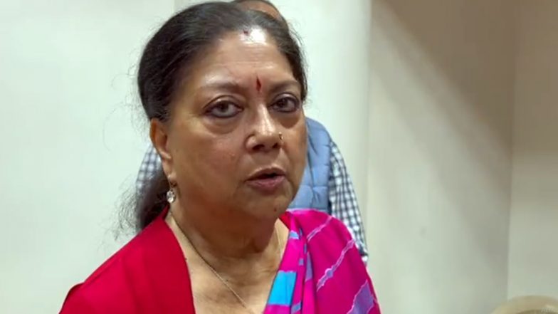 Rajasthan: Vasundhara Raje Targets CM Ashok Gehlot After He Allegedly Reads Old Budget, Says ‘State Not Safe in His Hands’ (Watch Video)