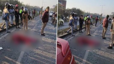 Uttar Pradesh Road Accident: Female Teacher, on Her Way To School, Dies After Being Hit by Speeding Car in Lucknow (Disturbing Video)