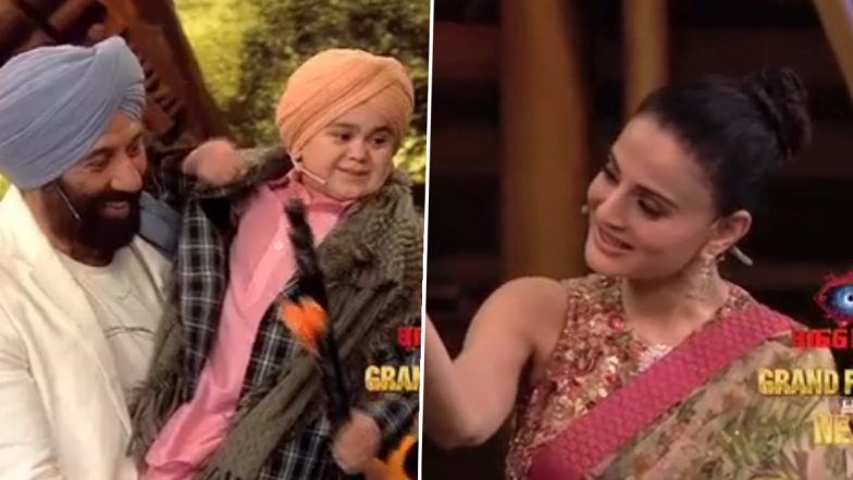 Bigg Boss 16 Finale: Abdu Rozik Meets Gadar Stars Sunny Deol and Ameesha Patel (Watch Video)