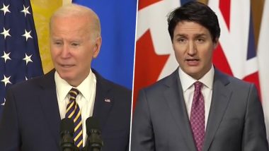US Fighter Jets Shoot Down High-Altitude Airborne Object in Canada After Phone Call Between President Joe Biden and PM Justin Trudeau: White House