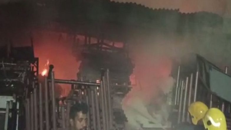 Hyderabad Fire: Massive Blaze Engulfs Godown in Raja Narasimha Colony, No Casualties