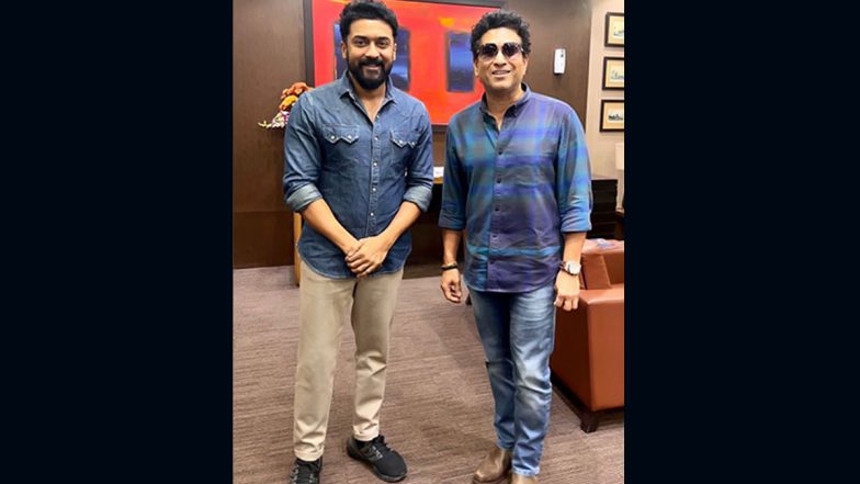 Surya Poses With Sachin Tendulkar In Mumbai, Captions It As 'Respect & Love' (View Posts) | LatestLY