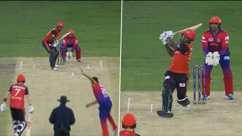 Sherfane Rutherford Smashes Yusuf Pathan for Five Consecutive Sixes in an Over During Dubai Capitals vs Desert Vipers ILT20 2023 Match (Watch Video)