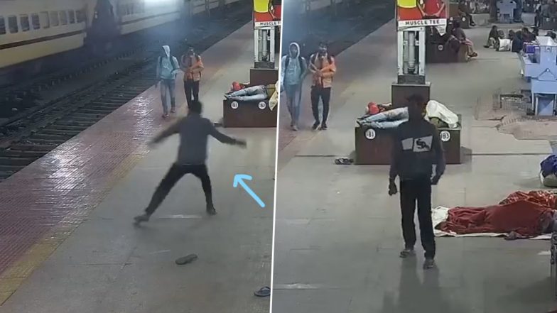 Bihar: Stone Pelter Caught on CCTV Footage, Arrested After Swift Action by Gaya RPF (Watch Video)