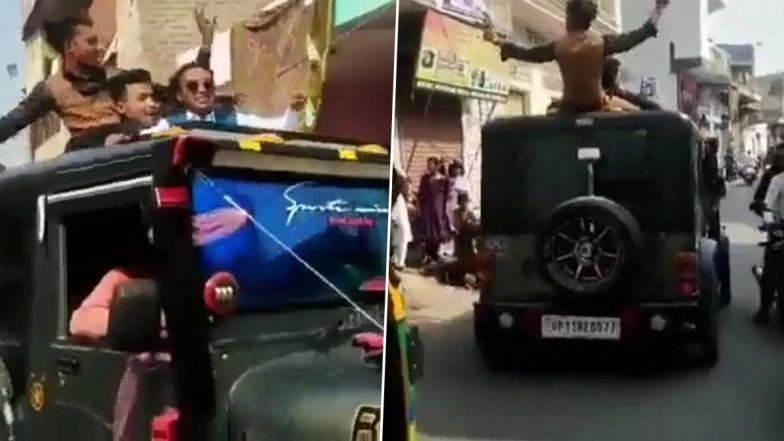 Viral Video: Men Doing Car Stunt Violate Traffic Rules in Ghaziabad, Several Arrested