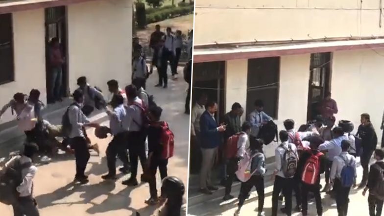 Uttar Pradesh: Students Brawl Inside College Campus As Administration Watch in Agra, Probe Launched After Fight Video Goes Viral