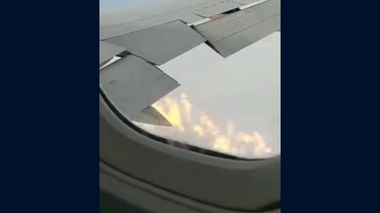 Delta Airlines Plane Engine Catches Fire Minutes After Takeoff From Edinburgh, Forced to Make Emergency Landing at Prestwick Airport (Watch Video)