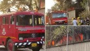Navi Mumbai Fire: Blaze Erupts At a Garments Godown in Turbhe, Fire Tenders Rushed to Spot (See Pics)