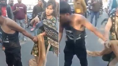 Viral Video: Woman Thrashes Eve-Teaser With Slippers in Full Public View in Uttar Pradesh’s Jhansi