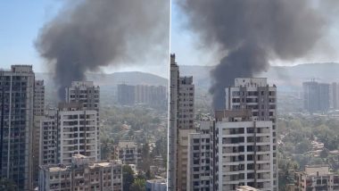 Mumbai Fire: Massive Blaze Erupts in Slums of Malad, Dousing Operation Underway (Watch Video)