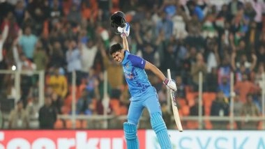 Sports News | Shubman Gill's Unbeaten Ton Powers India to 234/4 Against New Zealand in 3rd T20I