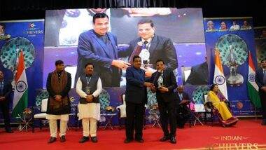 Business News | Chairman of Mangal Credit & Fincorp Ltd. Awarded with Indian Achiever's Award 2023 by Union Minister Nitin Gadkari